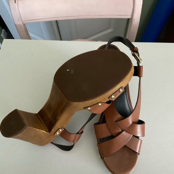 Coach Brown Leather Platform Sandals Size 10 Excellent Condition - Picture 6 of 7